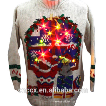 14STC8056 2017-2018 Latest unisex christmas sweater with LED lights